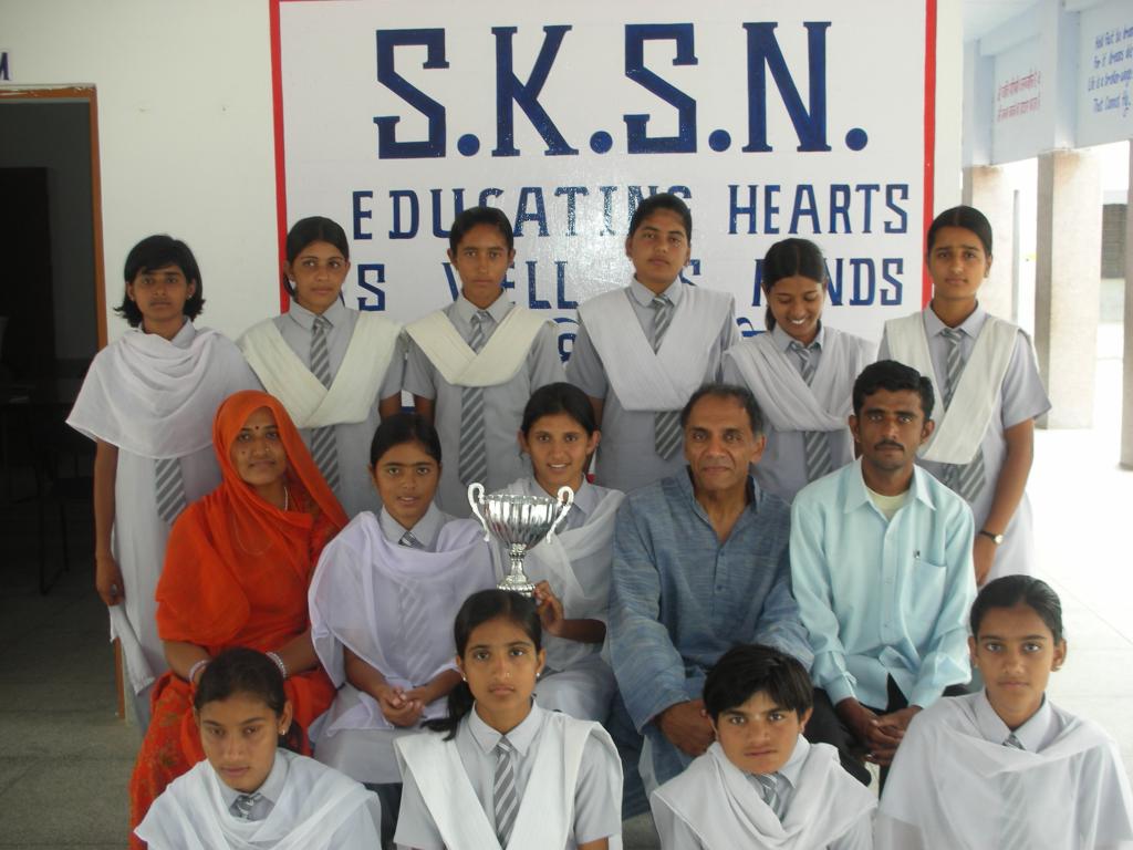 Arun Patel, Co-founder of Polio and Children In Need Charity, with kabaddi champions from Polio and Children In Need's school